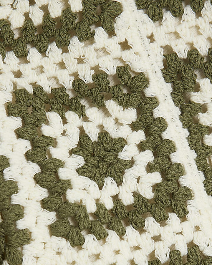 Khaki Crochet Tile Short