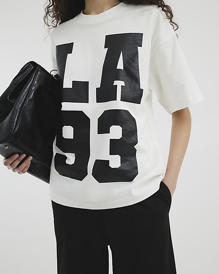 White Short Sleeve LA 93 T-shirt