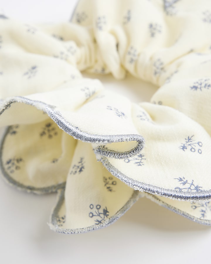 Blue Floral Scruchie