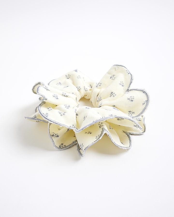 Blue Floral Scruchie