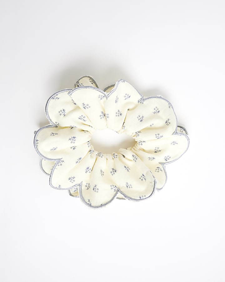 Blue Floral Scruchie