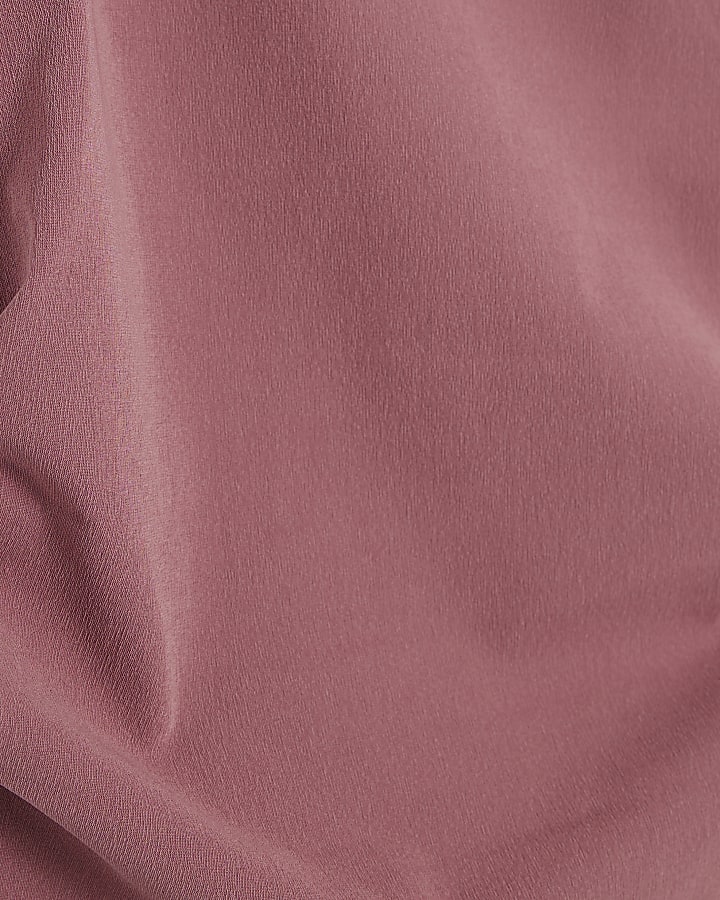 Pink Grown On Sleeve Ruched Top
