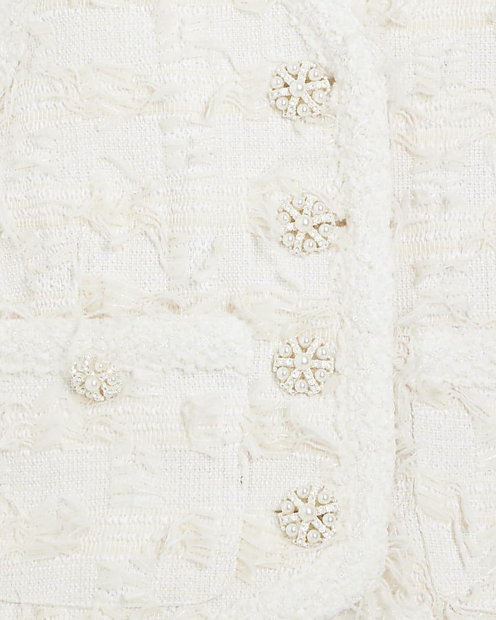 Cream Textured Boucle Waistcoat