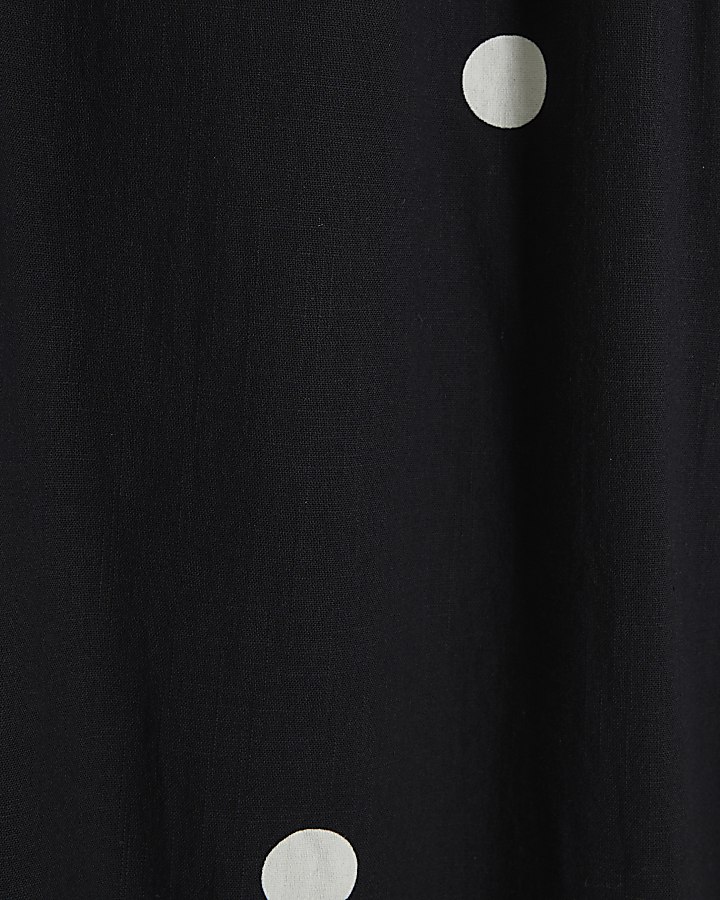 Black Polka Dot Wide Leg Trousers
