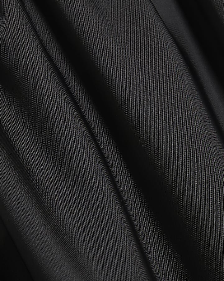 Black Satin Halter Neck Top