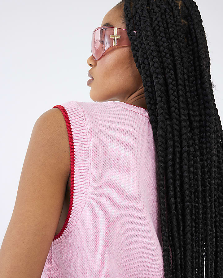 Pink Lips Knit Tank Top