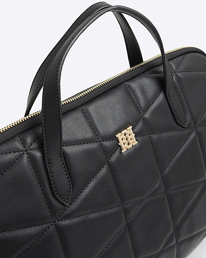 Black Quilted Laptop Case