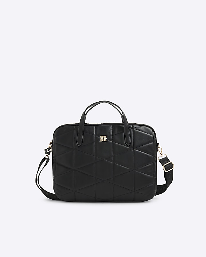 Black Quilted Laptop Case