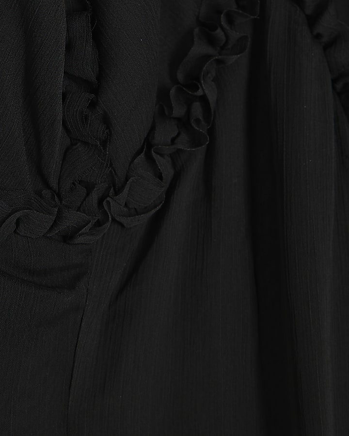 Black Premium Frill Maxi Dress