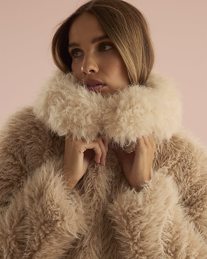 Cream Faux Fur Coat