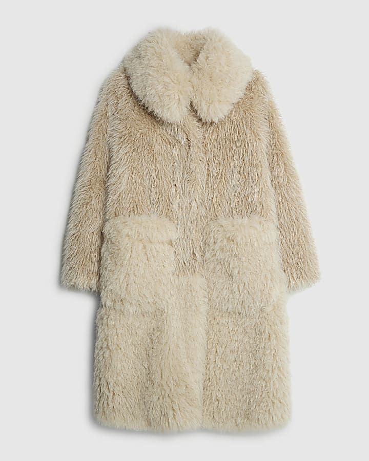 Cream Faux Fur Coat