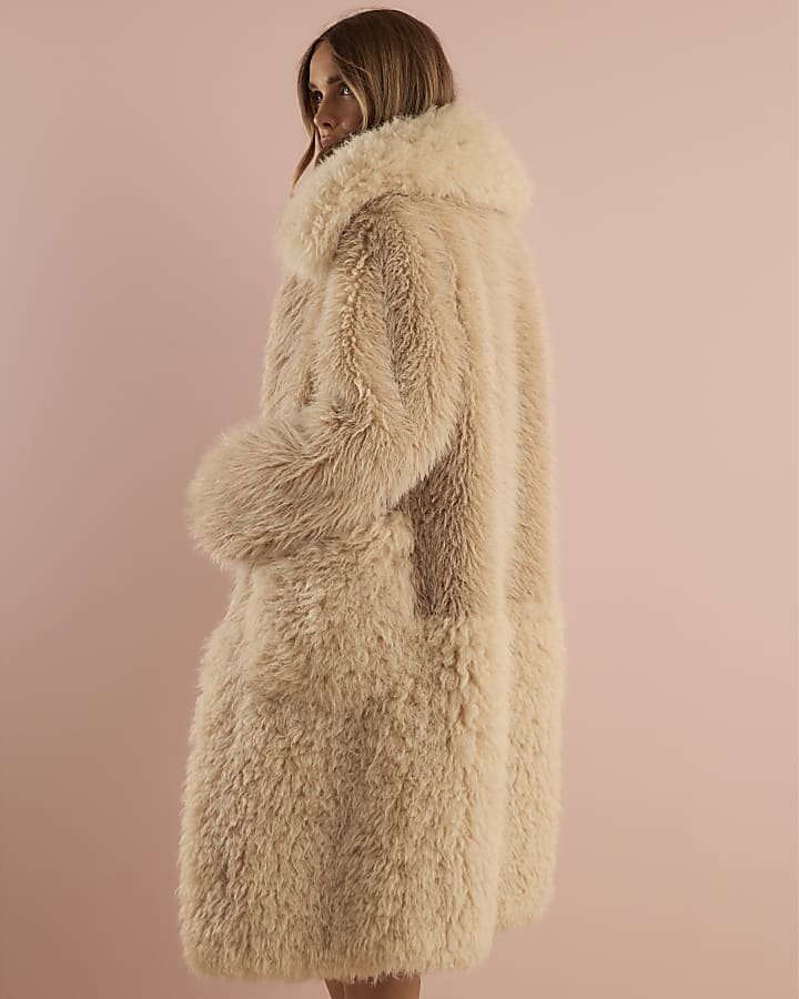 Cream Faux Fur Coat