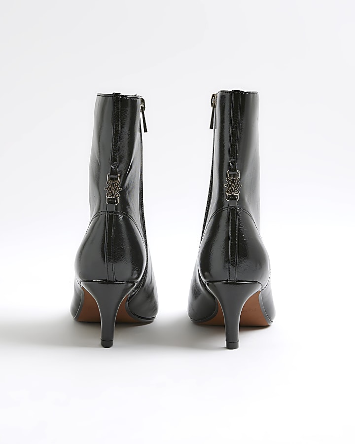 Black Point Toe Kitten Heel Boots