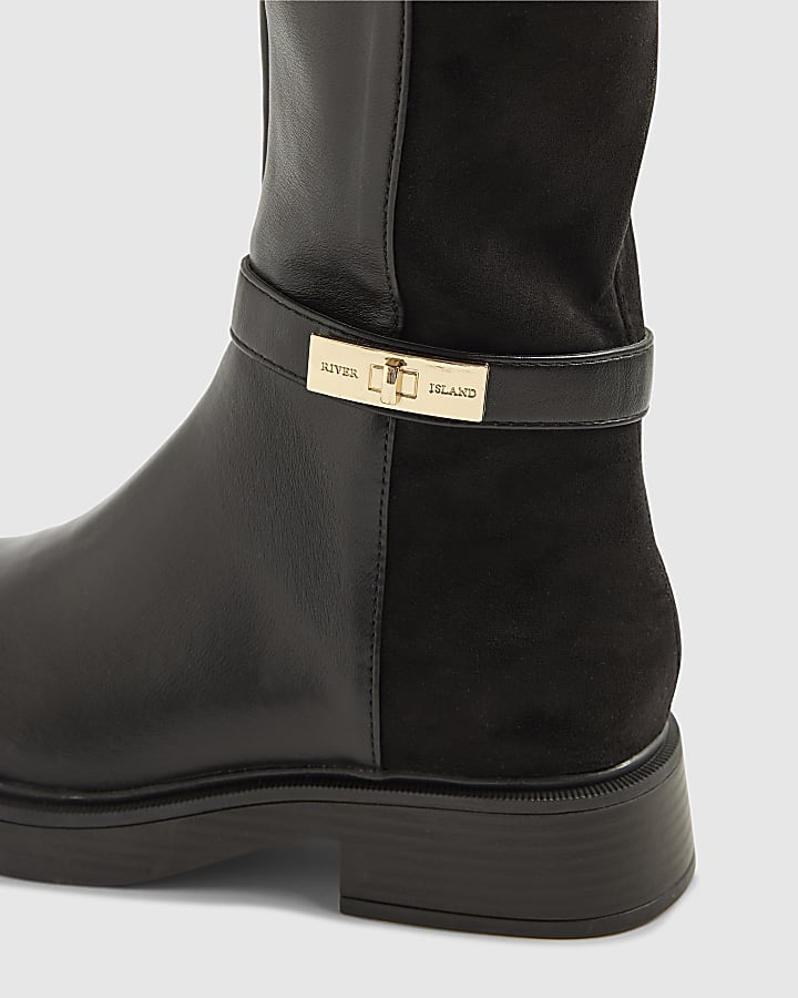 Black Flat Over the knee Riding Boots