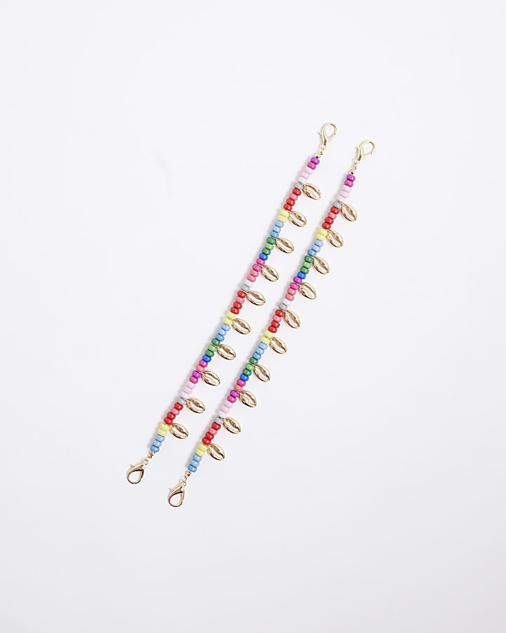 Multi Colour Shell Chain Shoe Straps