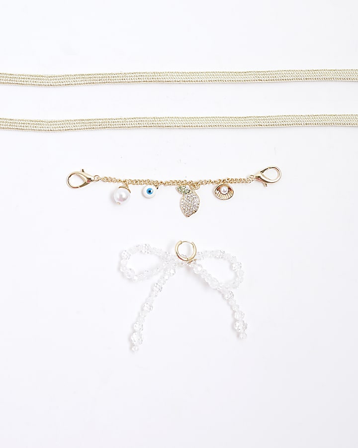 Blue Lorex Laces Charm Set