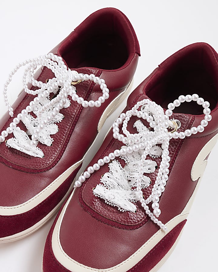 White Pearl Bow Laces