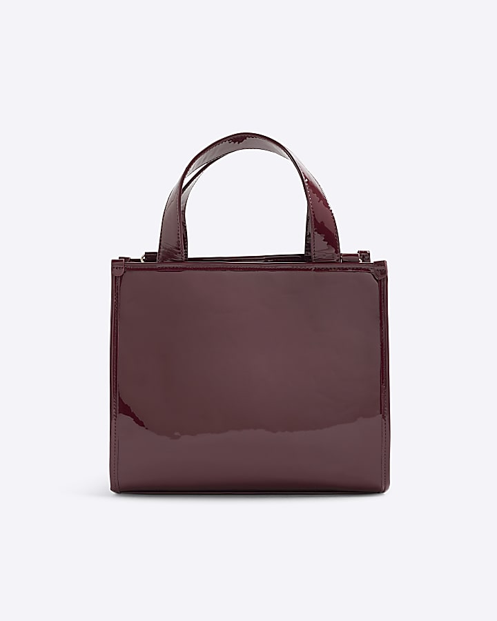 Red RI Embossed RI Monogram Tote Bag