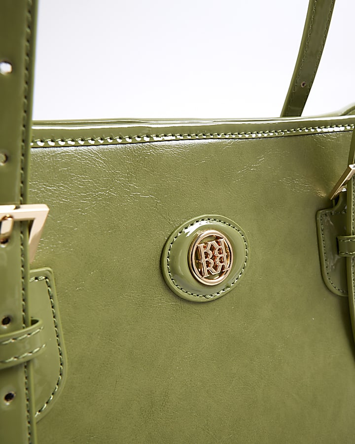 Green Buckle Shopper Bag