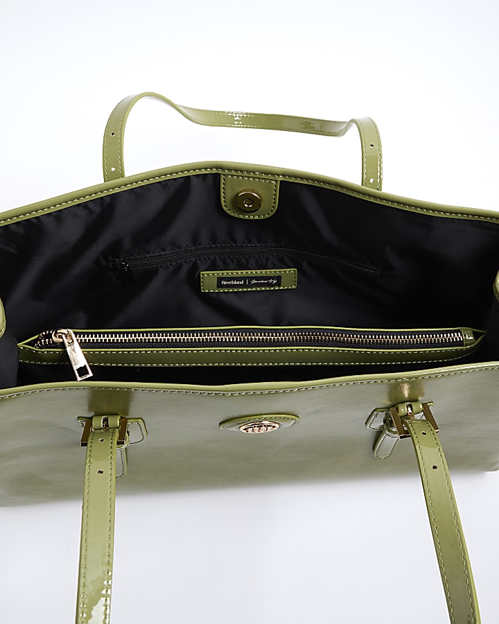 Green Buckle Shopper Bag
