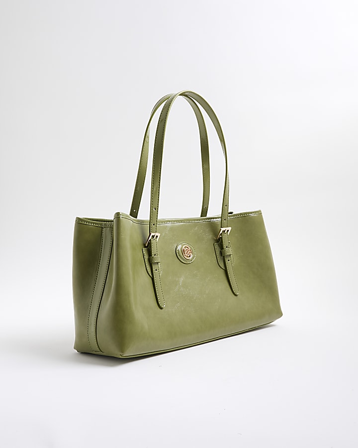 Green Buckle Shopper Bag