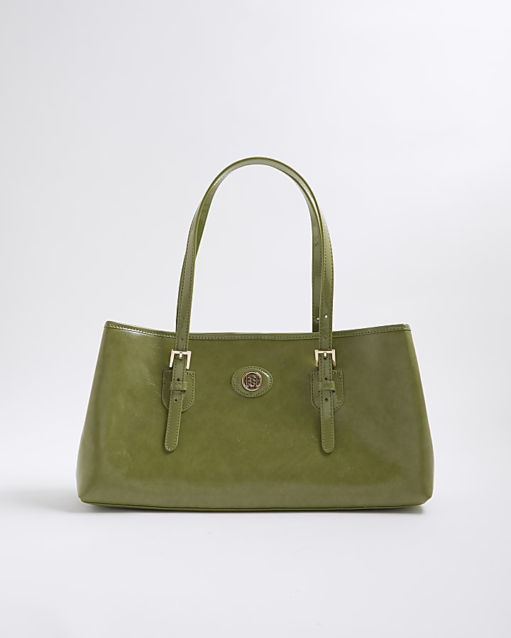 Green Buckle Shopper Bag