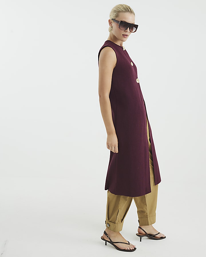 Red Longline Cardigan