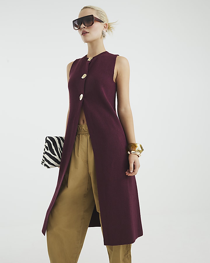 Red Longline Cardigan