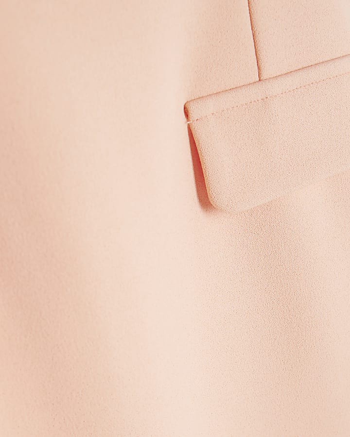 Pink Long Sleeve Square Neck Mini Dress