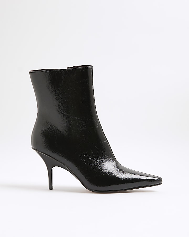 Black Pointed Toe Stiletto Ankle Boots