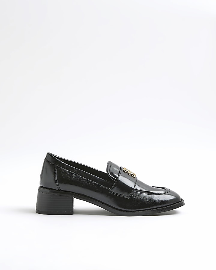 Black Heeled Loafers