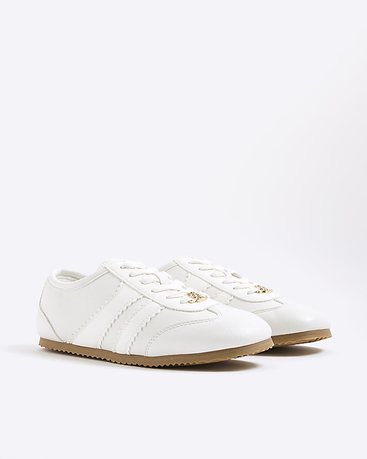 White Lace Up Trainers