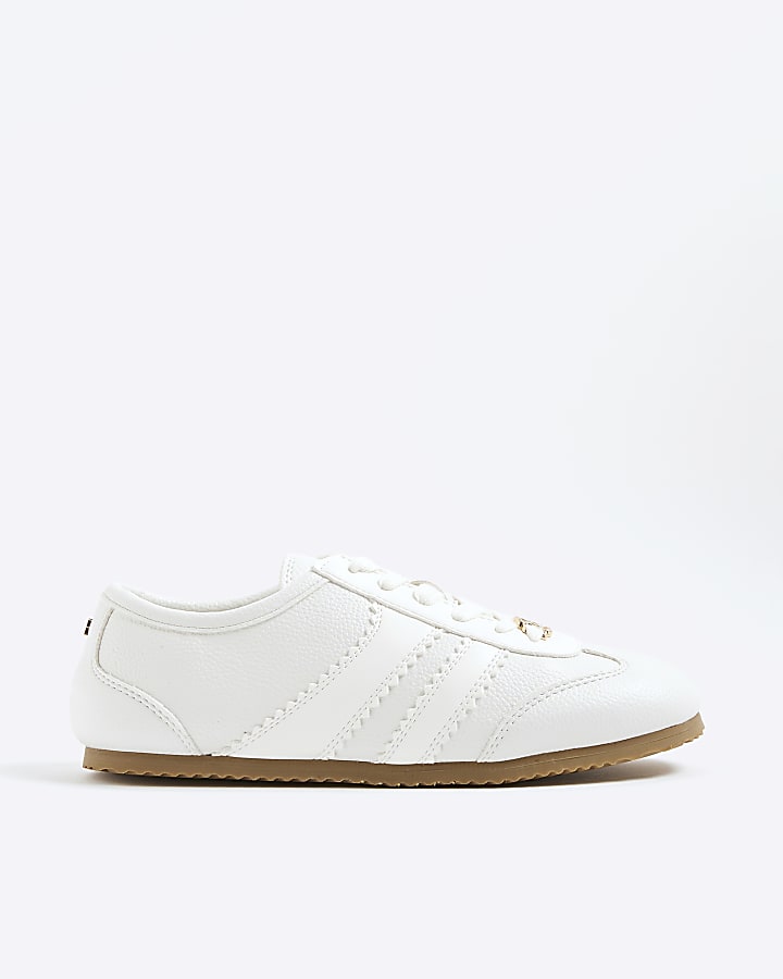 White Lace Up Trainers