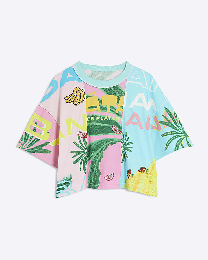 Blue Atlas Short Sleeve Spliced T-shirt