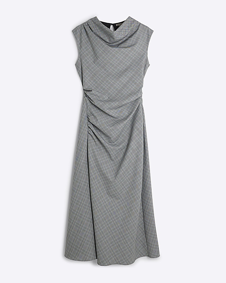 Grey Cowl Neck Maxi Dress