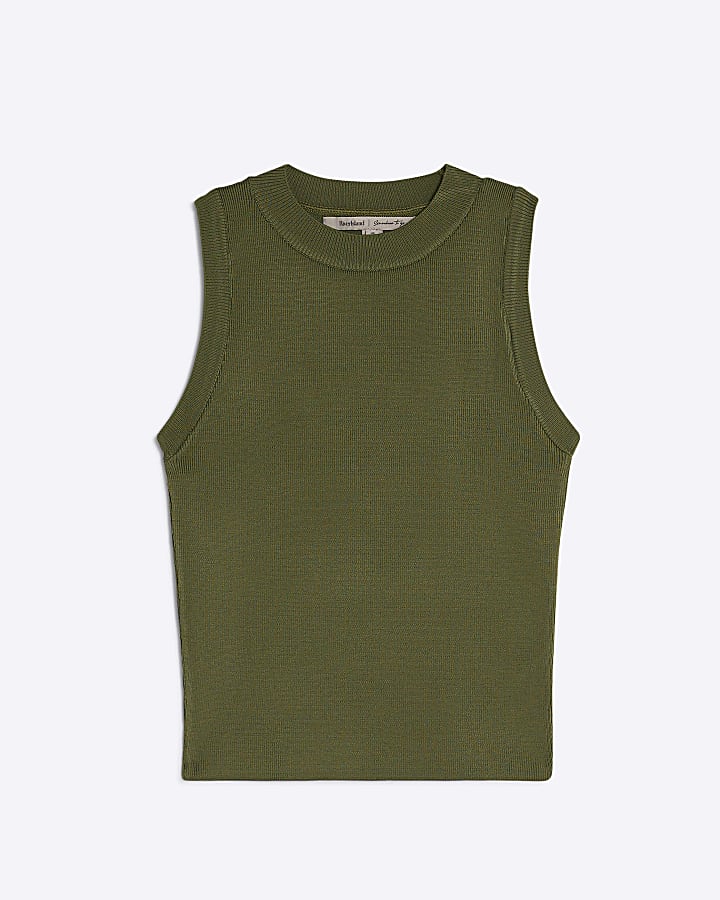 Khaki Knit Tank Top