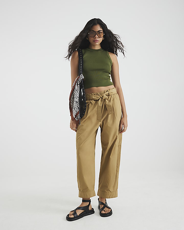 Khaki Knit Tank Top