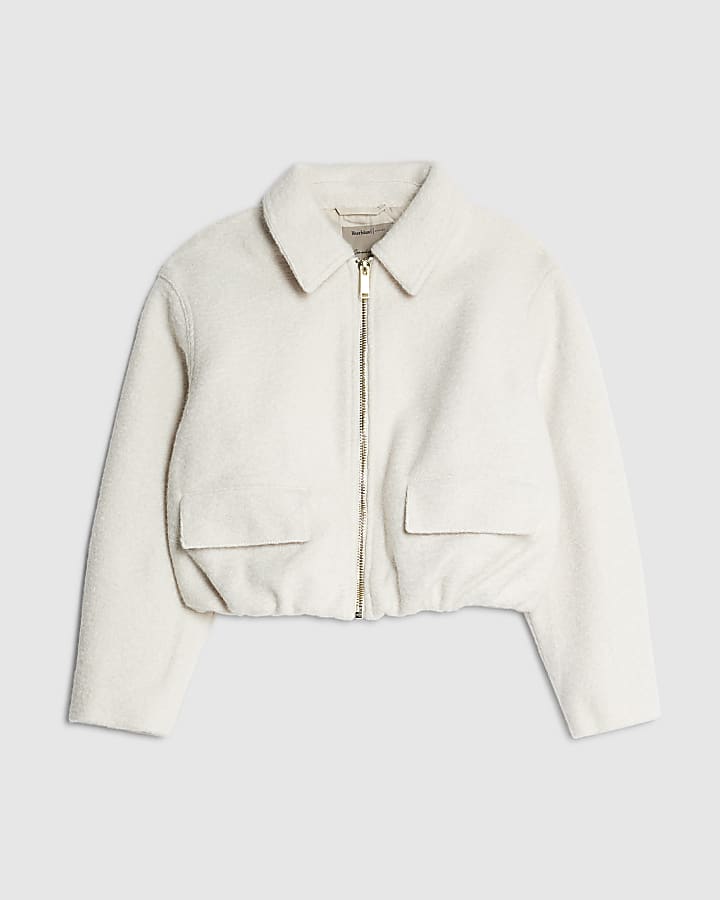Petite Cream Harrington Jacket