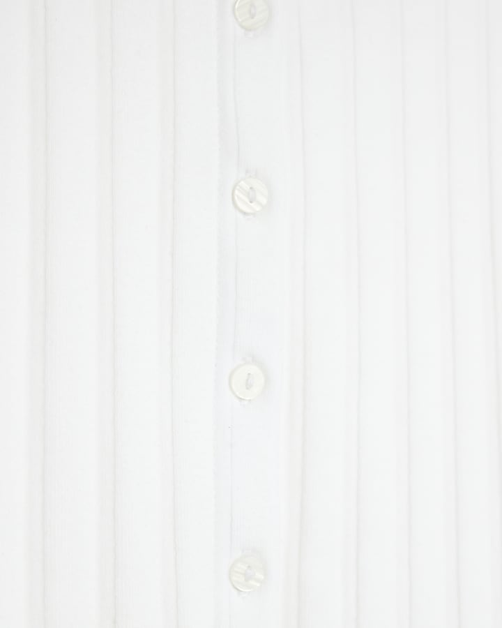White Sleeveless Button Down Cami Top