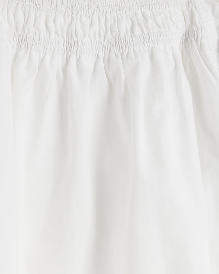 White Puff Sleeve Mini Dress