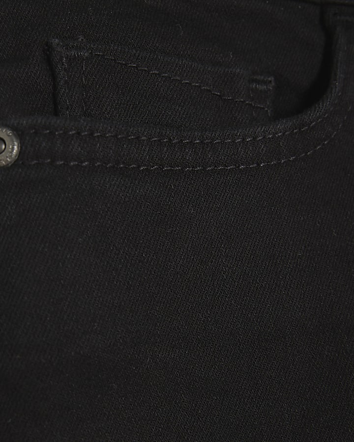 Black Mid Rise Flared Jeans