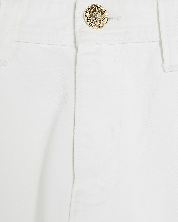 White Low Rise Baggy Wide Leg Jeans