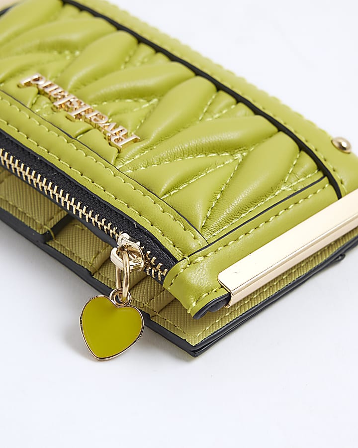 Green Quilted Mini Wallet