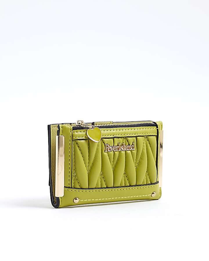 Green Quilted Mini Wallet
