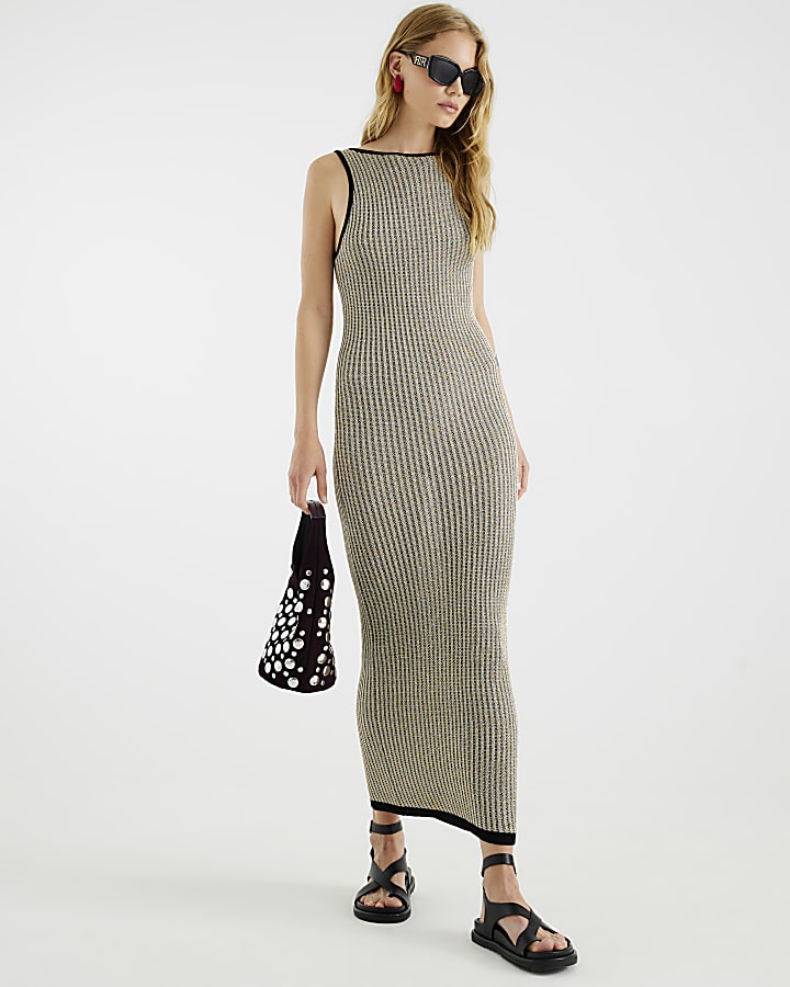Gold Knit Maxi Dress