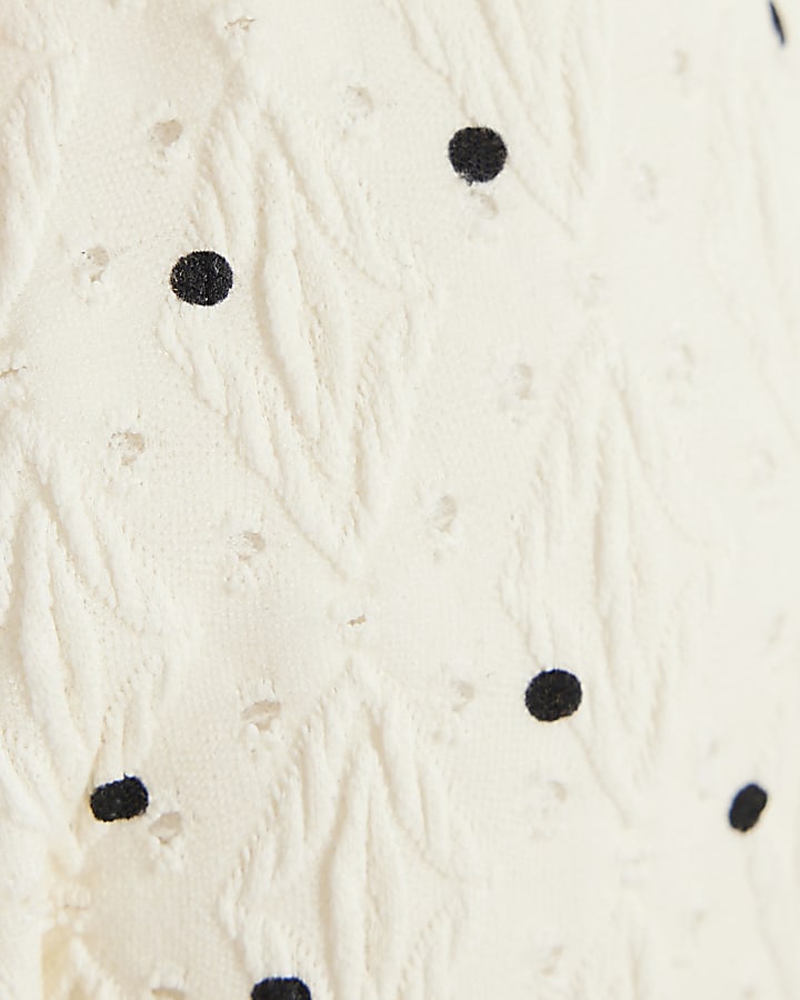 White Spot Print Bikini Top