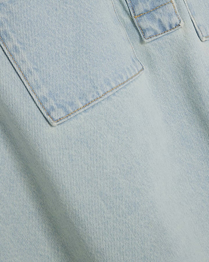 Petite Blue Denim Sleeveless Shirt Dress