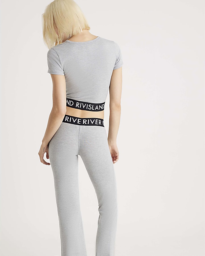 Grey Baby T-shirt and Flared Trousers Set