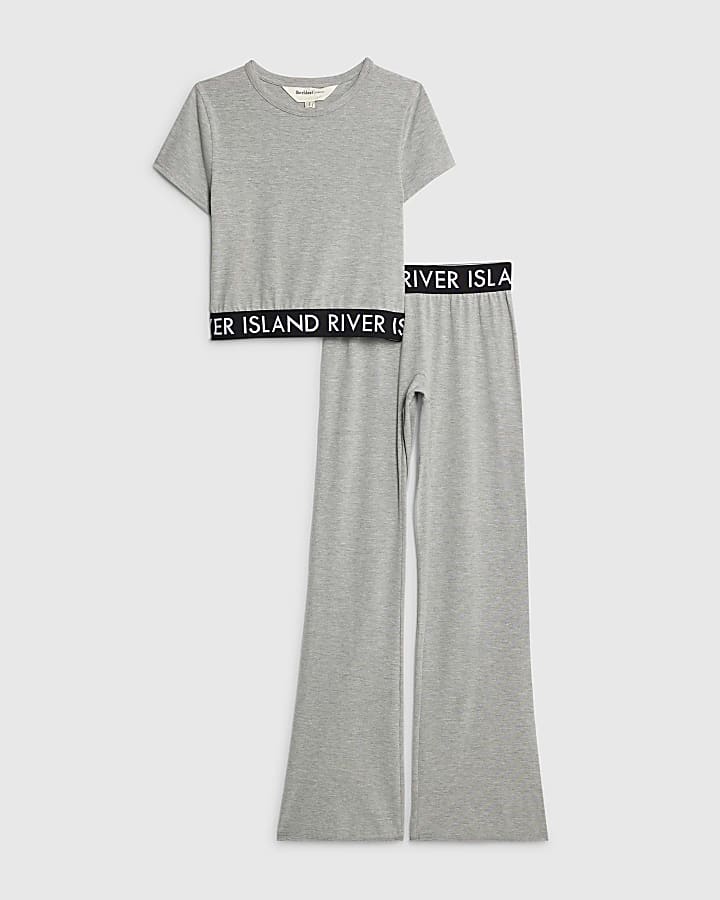 Grey Baby T-shirt and Flared Trousers Set