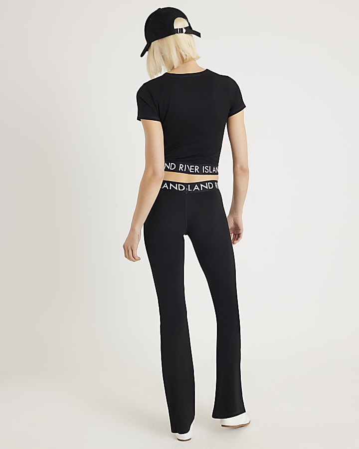 Black Baby T-shirt and Flared Trousers Set